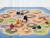 ボードゲーム、カタンのゲーム風景