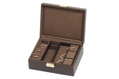 シックな大人のレザー調ジュエリーボックス