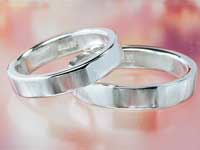 平打ちデザインのシルバー・ペアリング