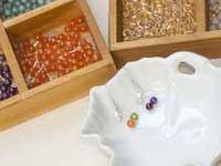 シルバーパーツと天然石ビーズをピアス金具につける