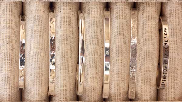 手作りシルバーバングルのデザイン5種