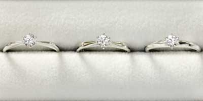 エンゲージリングの王道　立て爪のソリテールリング