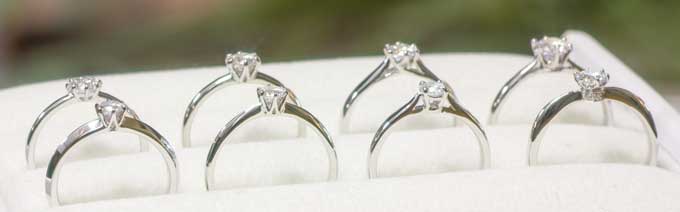 立て爪エンゲージリングの種類