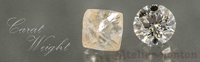 ダイヤモンドの重量を計測キャラットウエイト