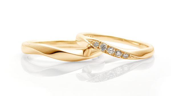 K18結婚指輪、ウィステリア（藤） K18ゴールドマリッジ