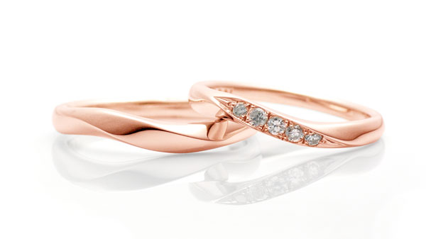 K18結婚指輪、ウィステリア（藤） K18ゴールド（ピンク）