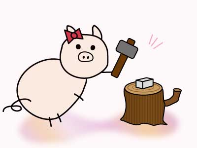 トンコが銀を叩きます